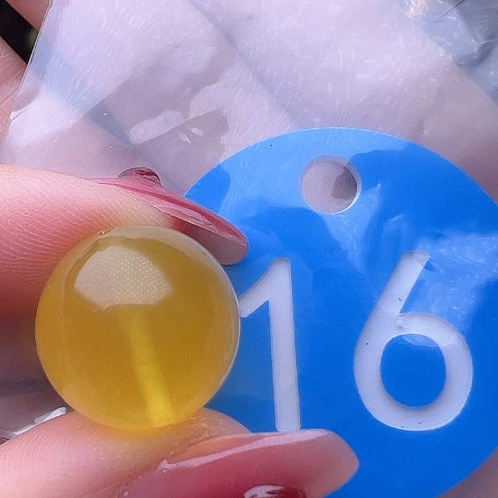 蜜蜡裸石未镶嵌微金沙 15mm 圆珠