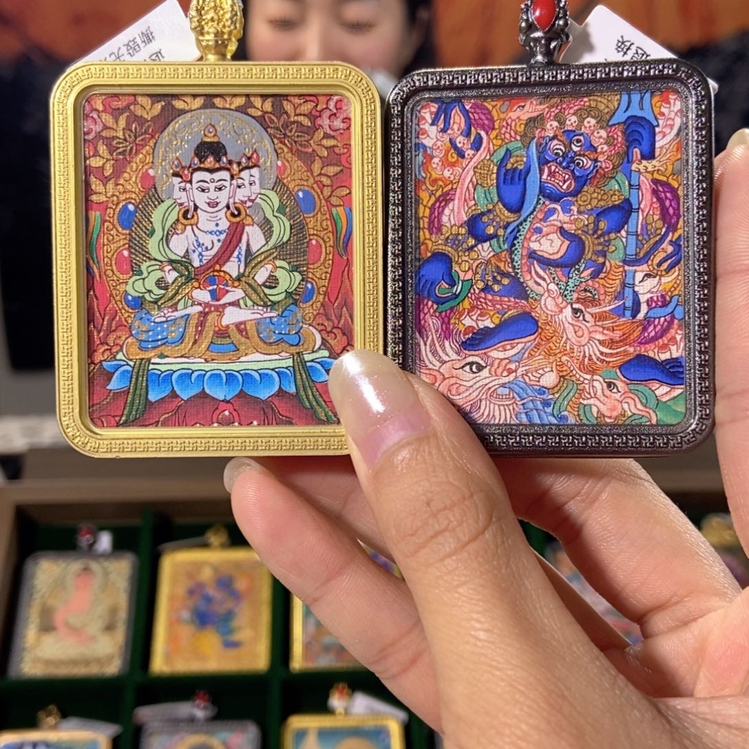 大***命大日➕大黑天纯手绘唐卡