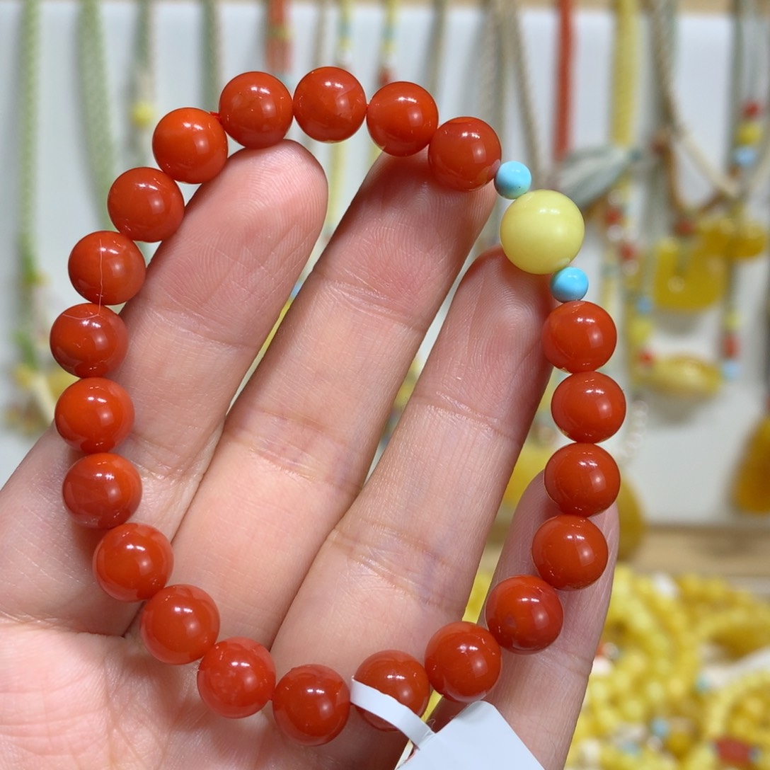 南红玛瑙手链未镶嵌7.8m m