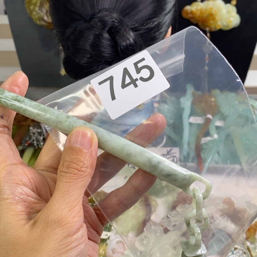 【闪购商品】岫玉发饰未镶嵌带****星