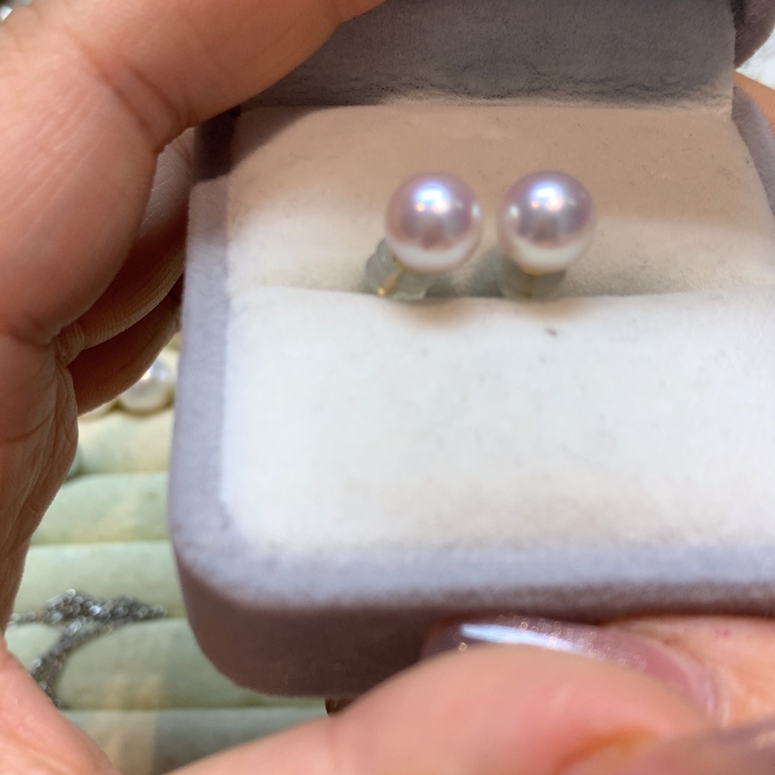 海水珍珠耳饰银S925镶嵌