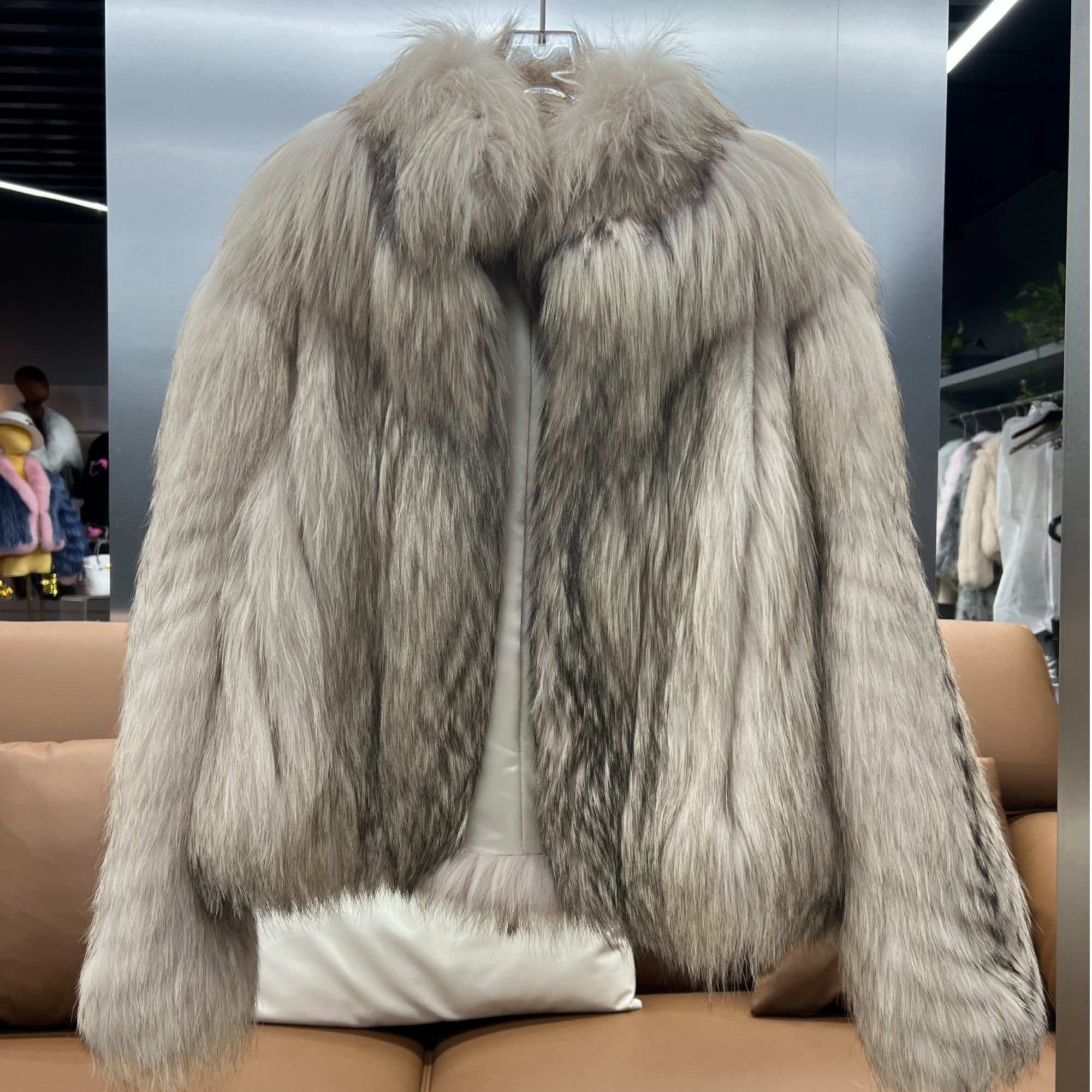 薇薇安原创皮草中长款女立领短款常规款长款长袖堆堆领v22923sm