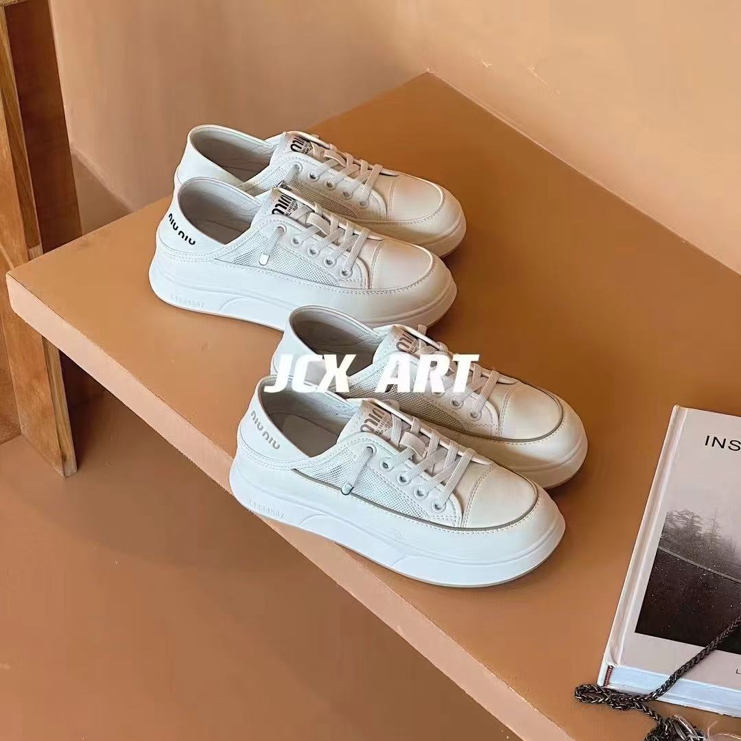 姬纯希真皮软底防滑舒适板鞋春夏季新款网面舒适百搭时尚百搭