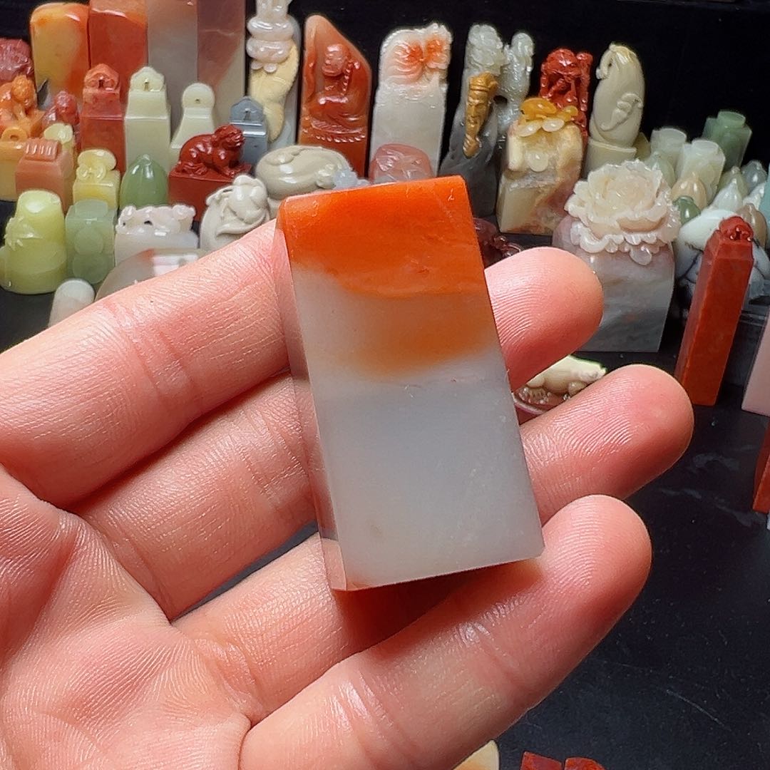 寿山石印石双彩素章