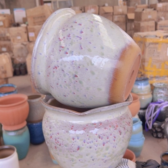 紫砂花盆高18口21————