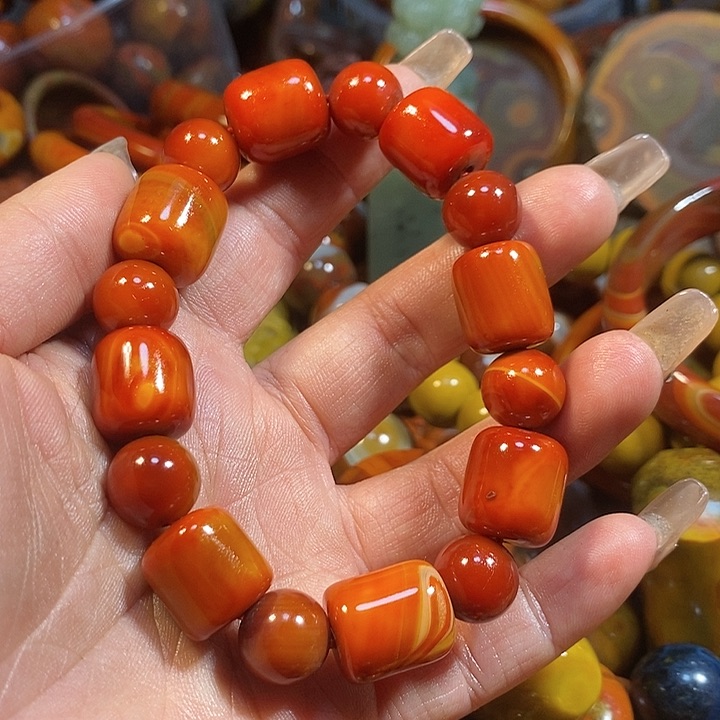 玛瑙/玉髓手链未镶嵌瑜*