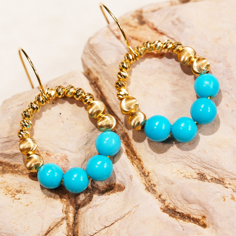 18k金美松圈圈“沐言”时尚百搭耳钉（约卡4mm）mse09