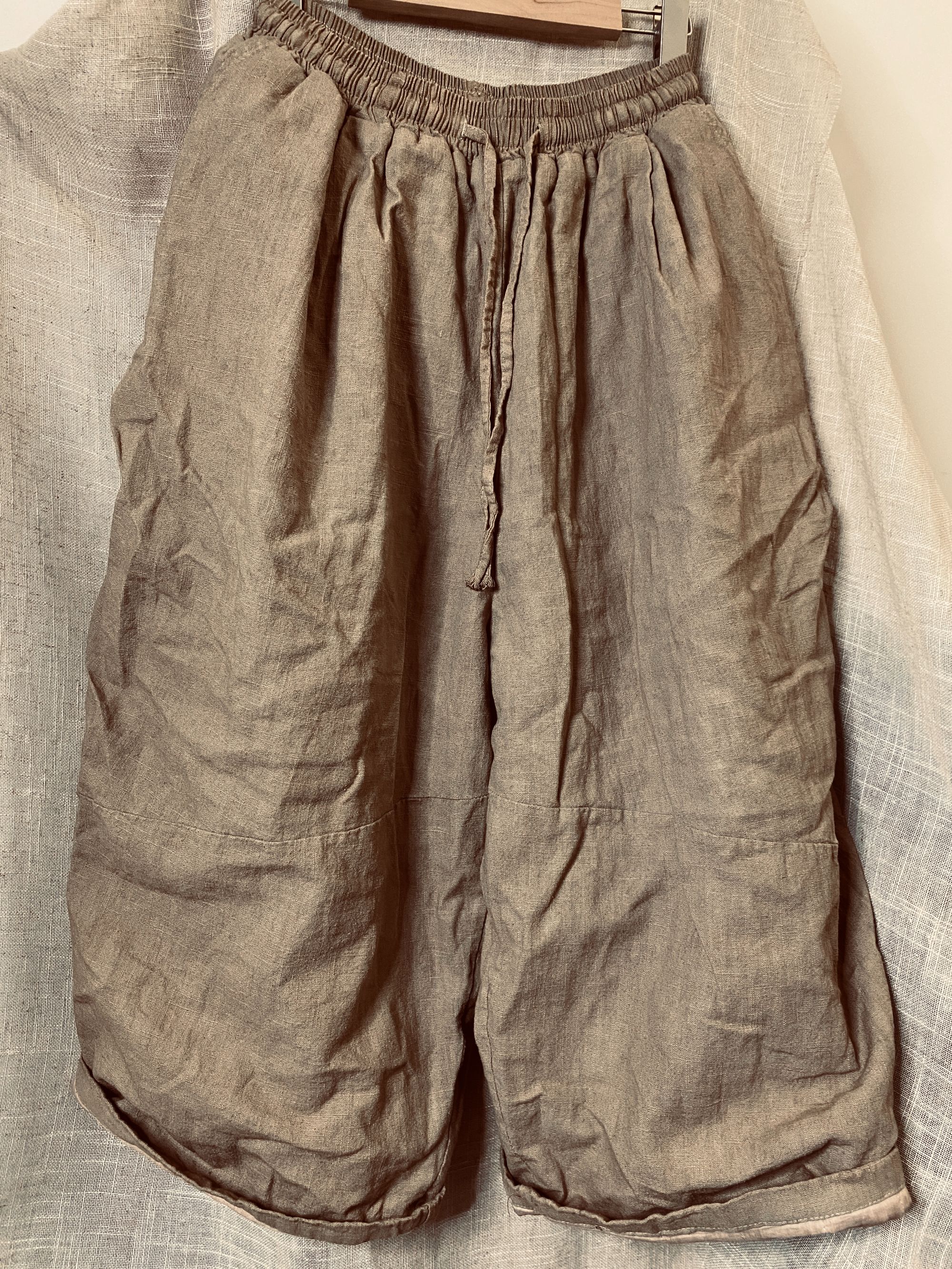 田掌柜 亚麻重工设计款做旧时尚百搭宽松冬夹棉裤长85臀围150左右