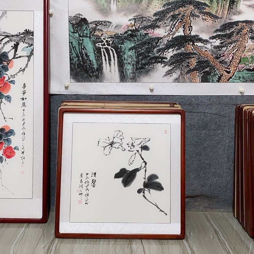 【闪购商品】国画书画作品带框65×65厘米