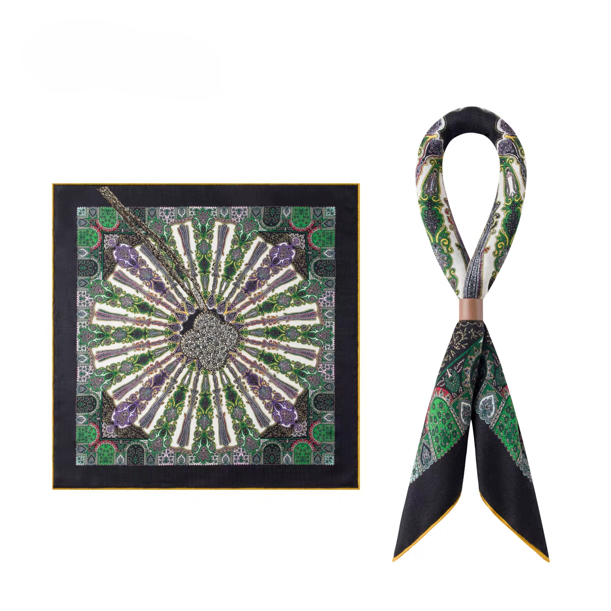 轻奢大花相连高级感围巾百搭