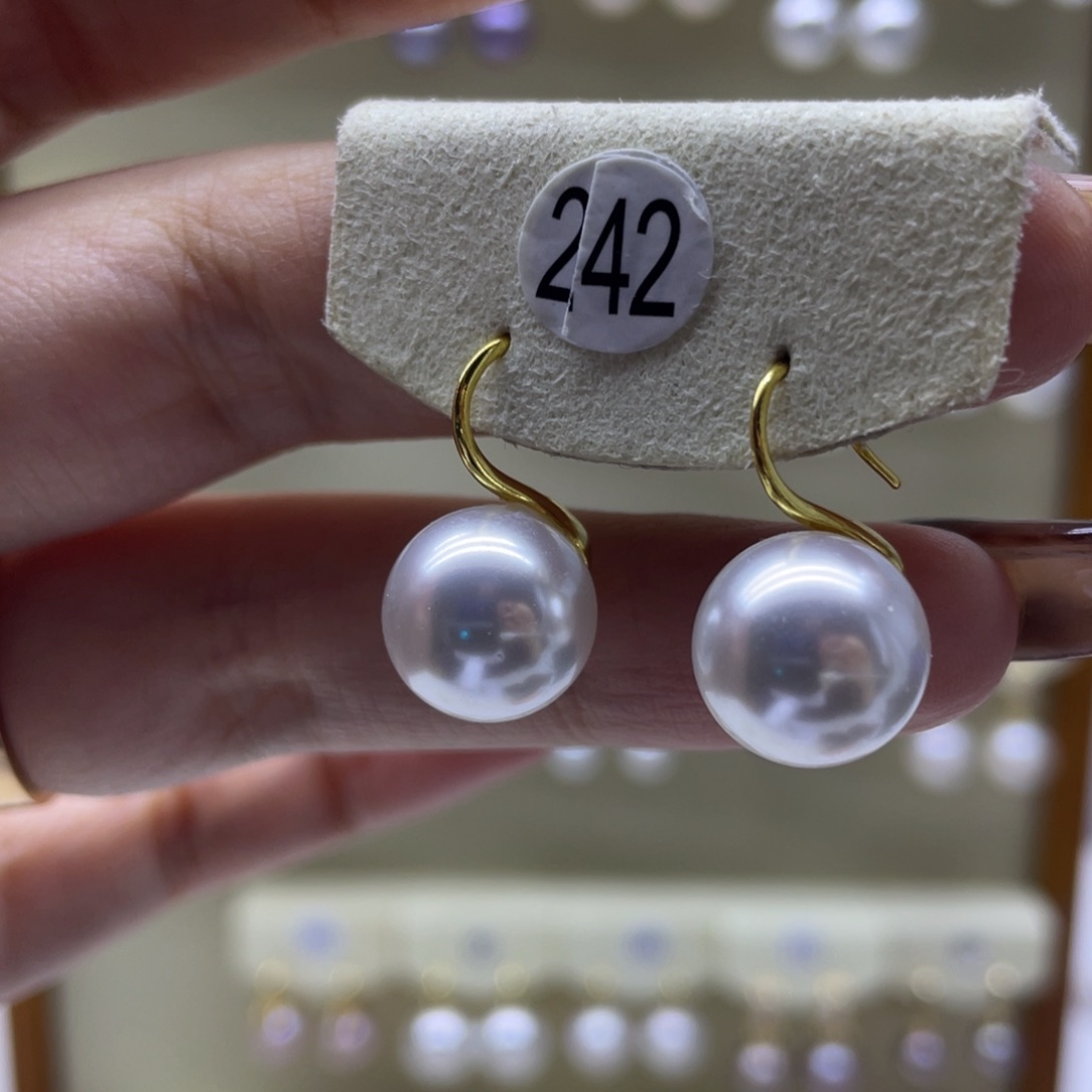 淡水珍珠耳饰银S925镶嵌