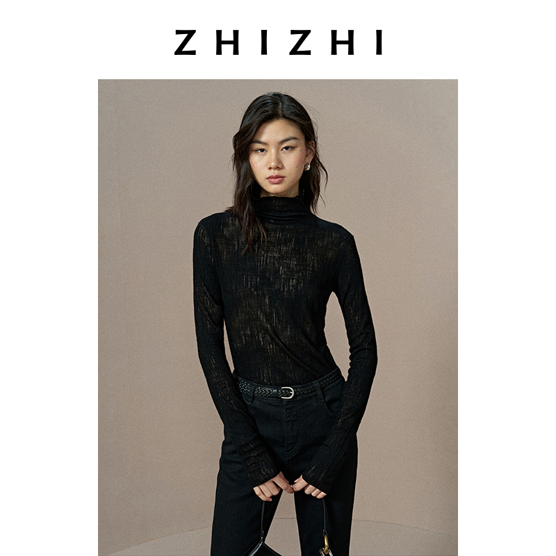 致知 惜余欢 棉羊毛可水蕾丝细腻肌理感打底T25冬季ZZ2EWWTQ019