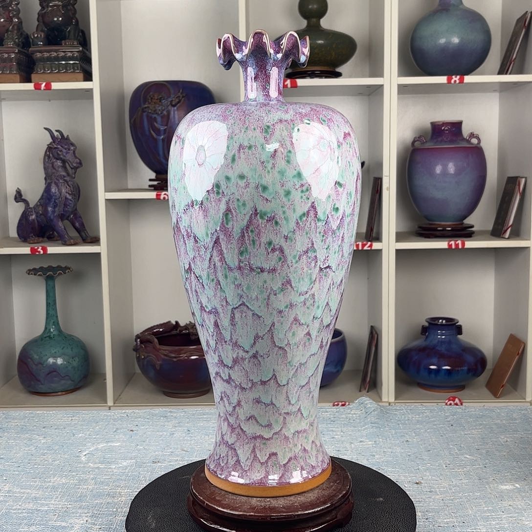 瓷片摆件……荷韵瓶。45公分无礼盒