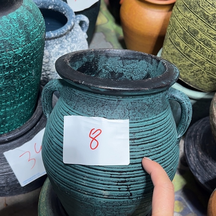 绿色双耳高21口14带孔