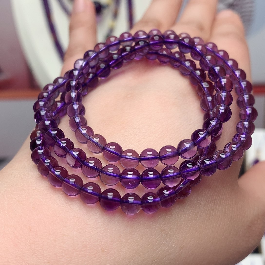 紫晶巴西手串多圈未镶嵌