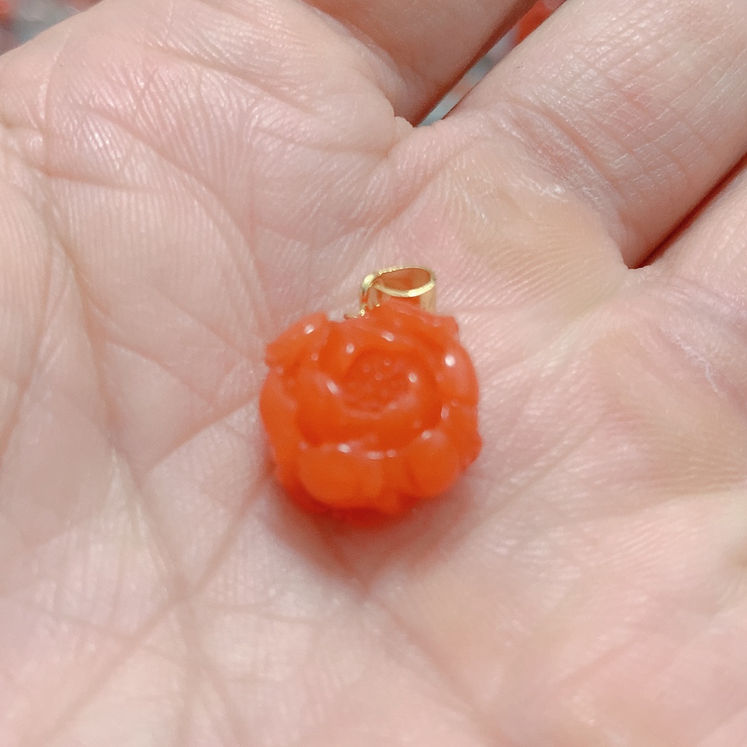 南红玛瑙吊坠(不含链)银S925镶嵌