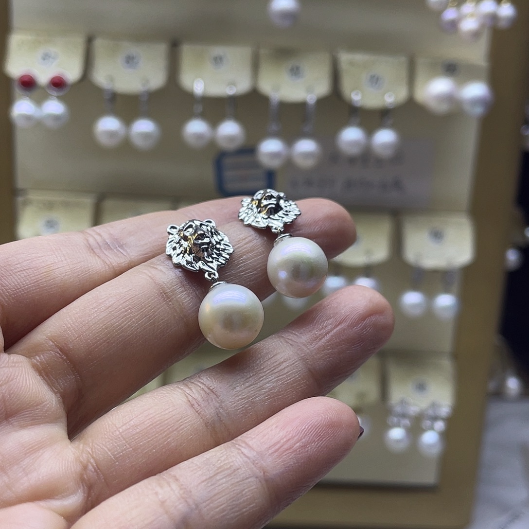 耳饰淡水珍珠银S925镶嵌