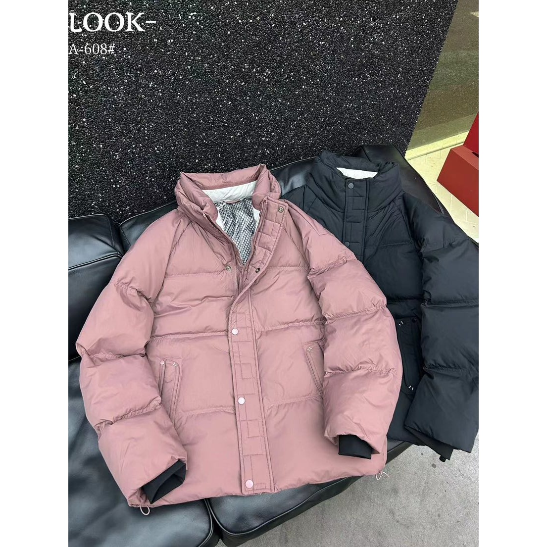 黑色.ZS系列.高充轻厚冬季加厚情侣简约保暖防寒服Z-608