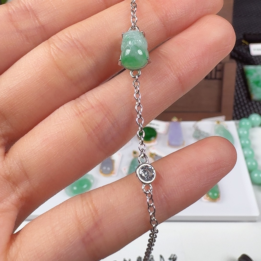 翡翠银S925镶嵌颈饰