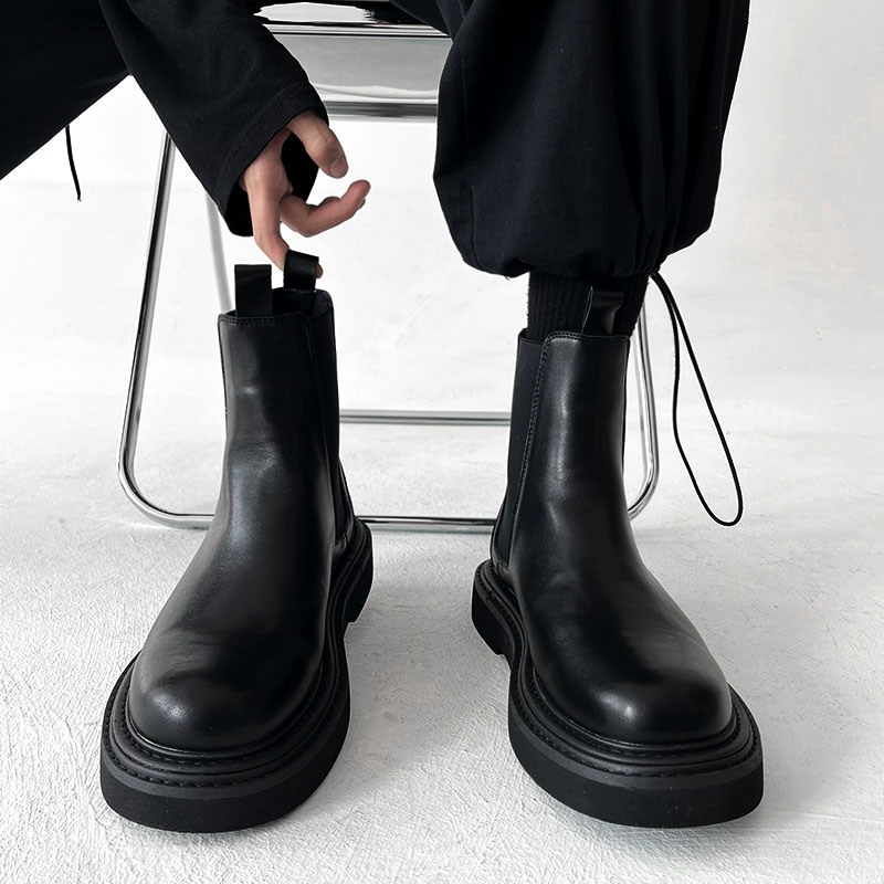 【香港潮牌】痞帅风马丁靴2025秋冬新款厚底烟筒靴高帮切尔西靴男鞋