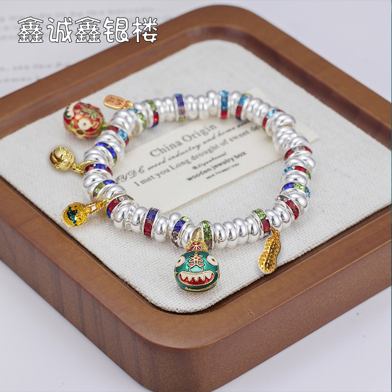 足银手链 999.9【专柜版】好事发生吞金兽手链气质百搭女款（带证书）