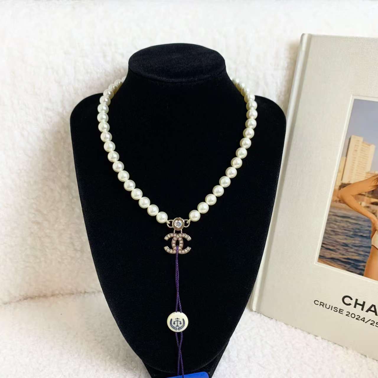 99新 Chanel/香奈儿 双C爱心珍珠项链/93994486/代卖服务/12期