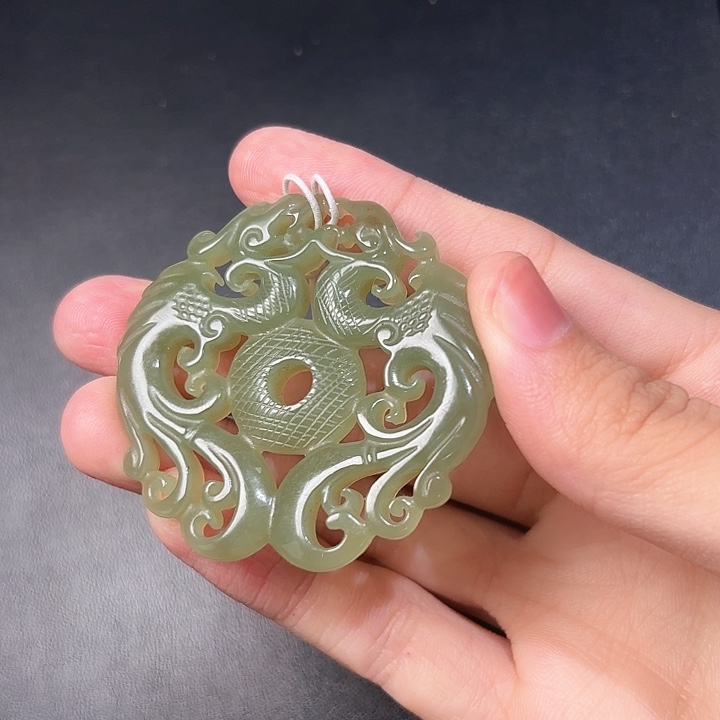 和田玉挂件未镶嵌中*中