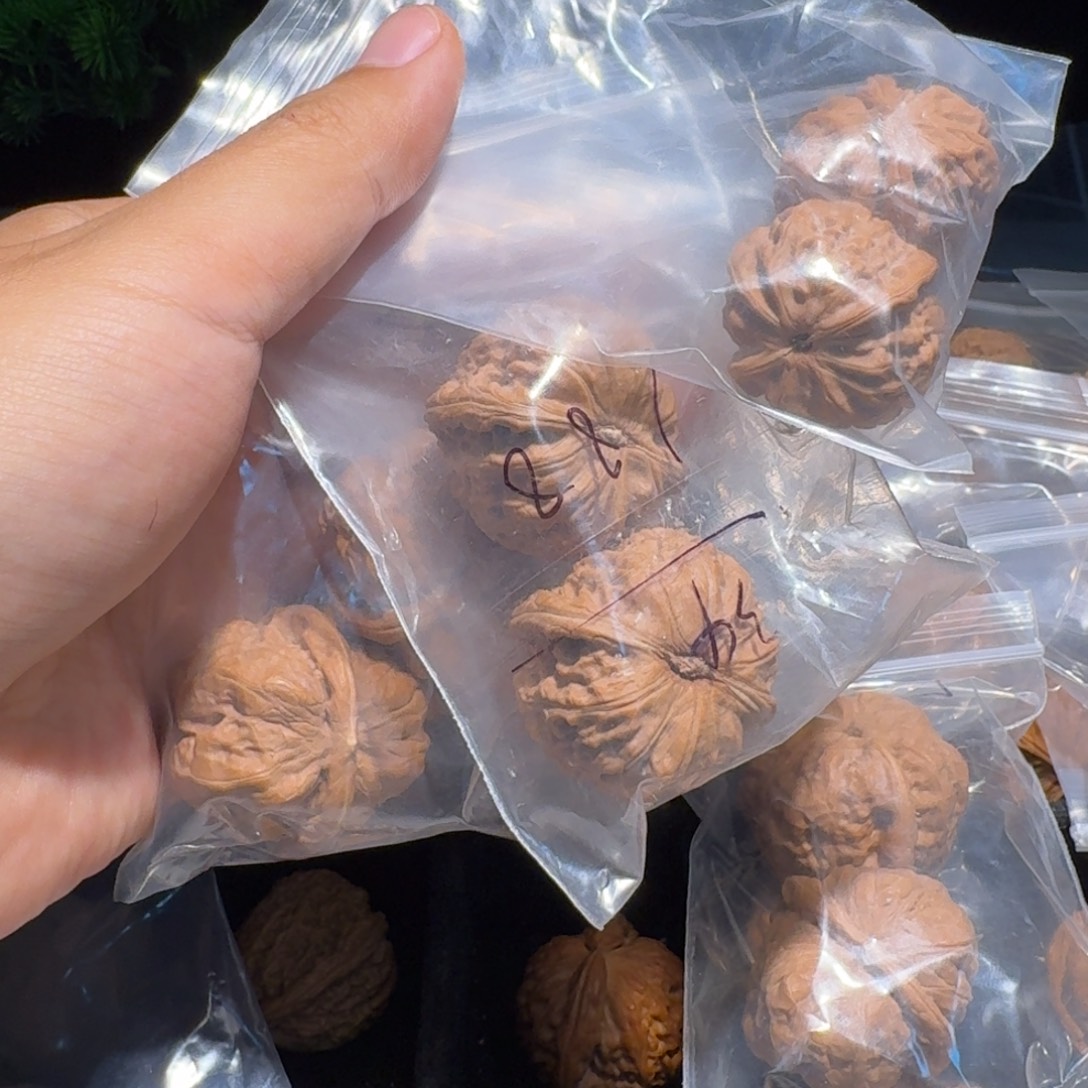 文玩核桃把件三对核桃（白狮子+蛤蟆头+石门元宝）