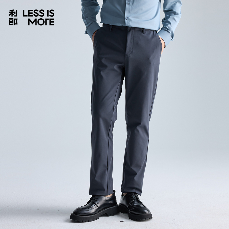 利郎【抗皱四面弹】男士春夏商务直筒休闲裤户外弹力舒适修身长裤子