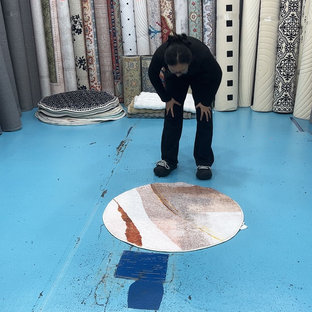 混纺加厚棉布底仿羊绒直径一米圆微瑕特价