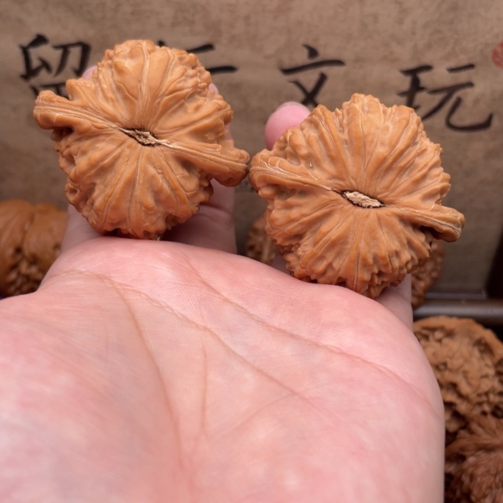 .***笑文玩核桃把件46白狮子微修