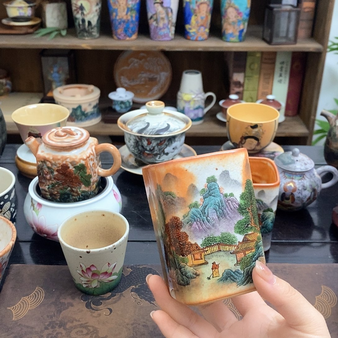 山水景德镇手工手绘制作
