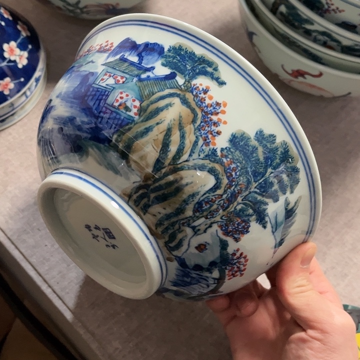 瓷片/////直径19.5厘米。绿。