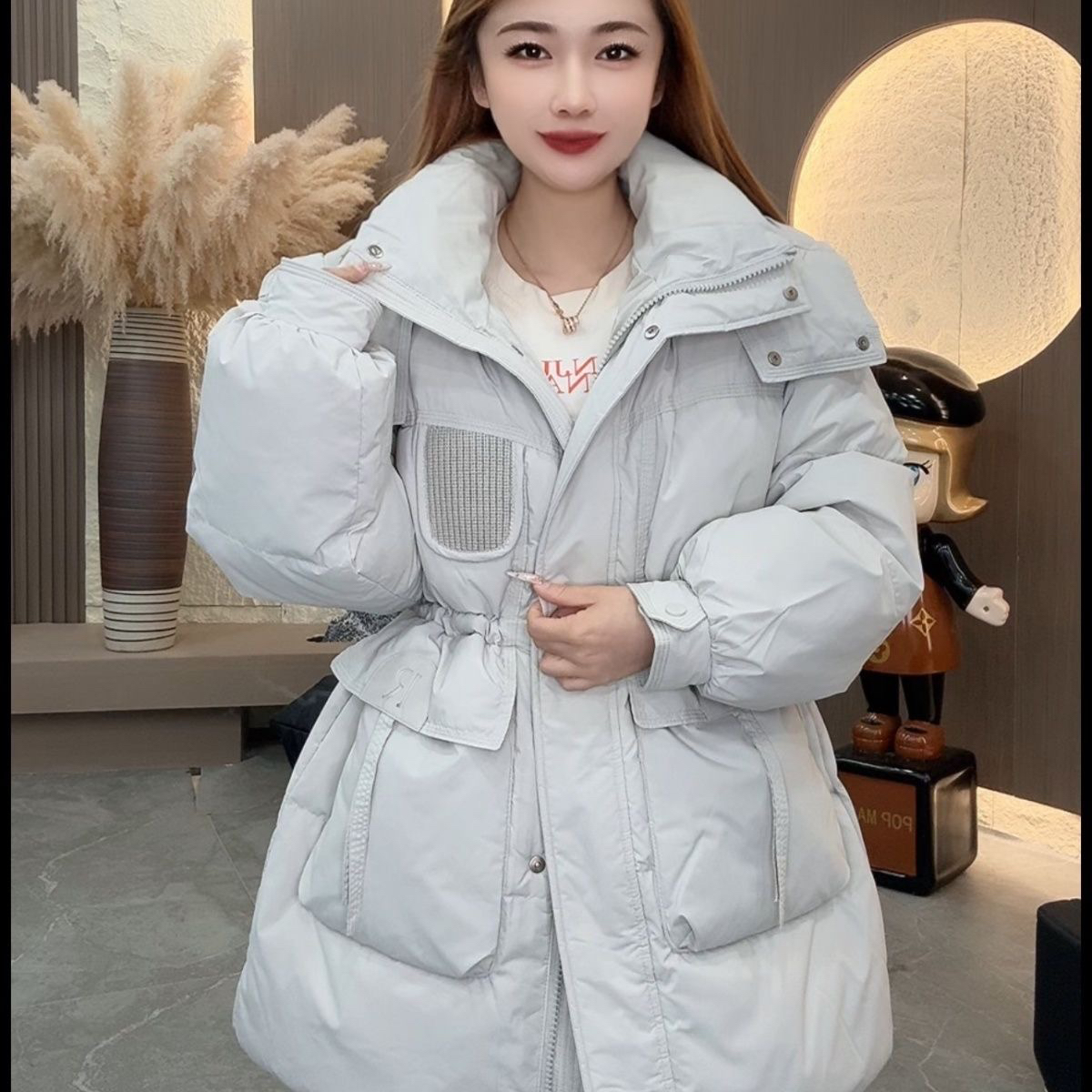 【早安李李】冬季小个子韩系加厚R标保暖羽绒服中长款