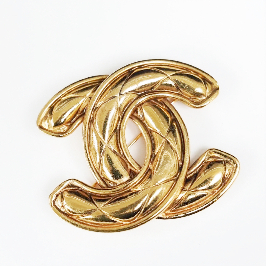 Chanel 格纹小鸟胸针大号