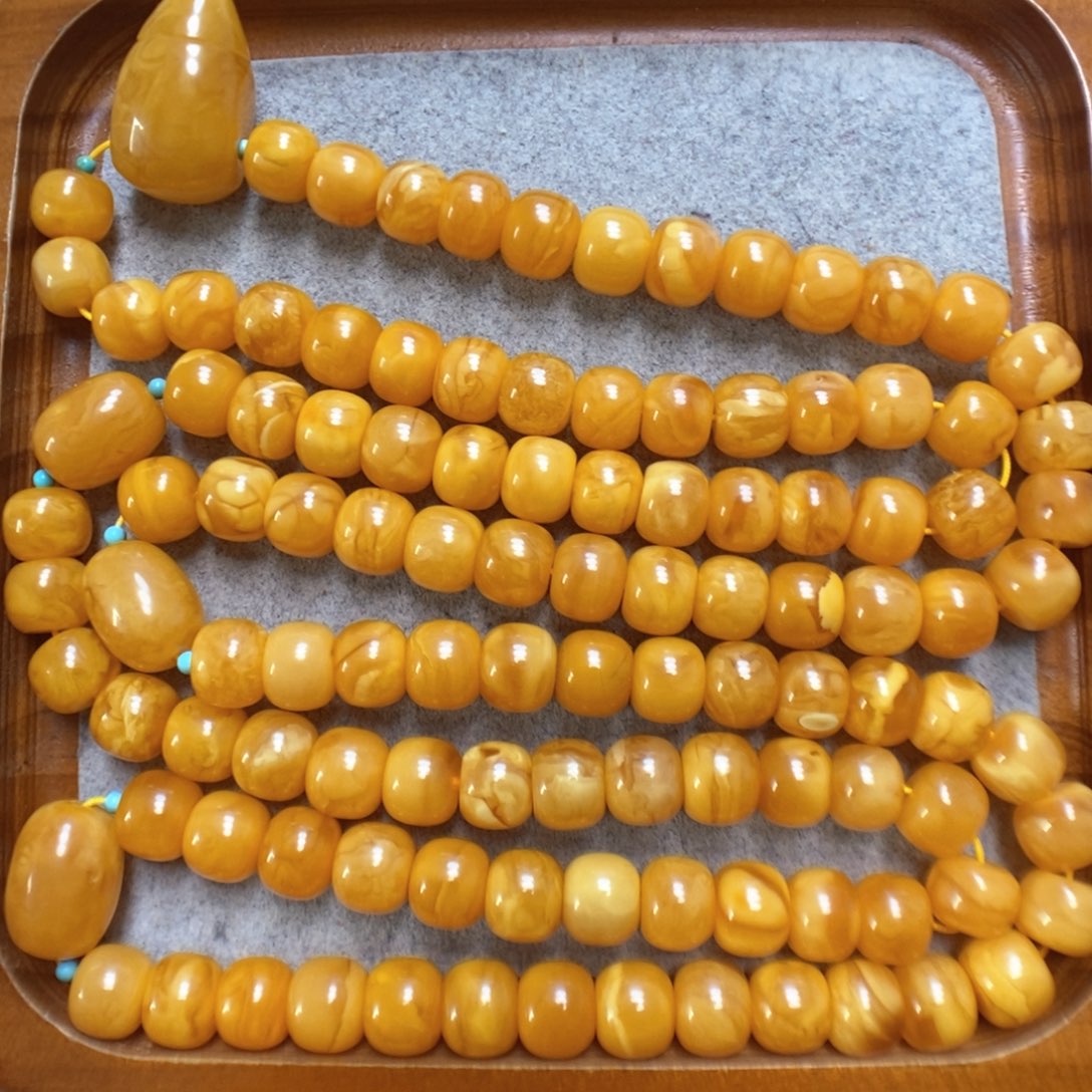 蜜蜡项链未镶嵌蜜蜡108