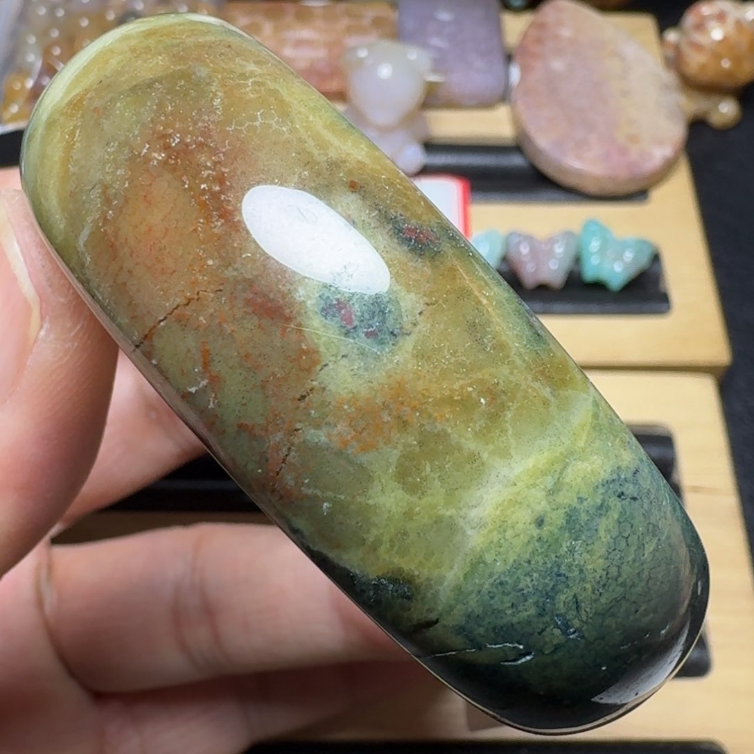 石英质玉纯天然色有机玉石未镶嵌57圈特价不退换