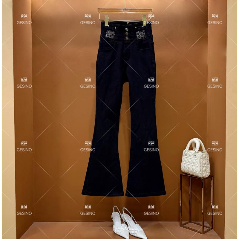 【悠悠】秋冬季时尚休闲百搭薄绒微喇牛仔裤 QD-2025110