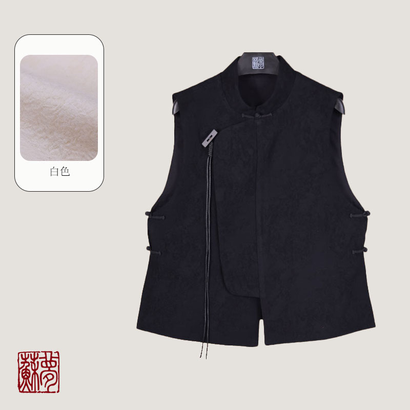 {苏梦}高级温暖羊毛提花马甲中式百搭0306030