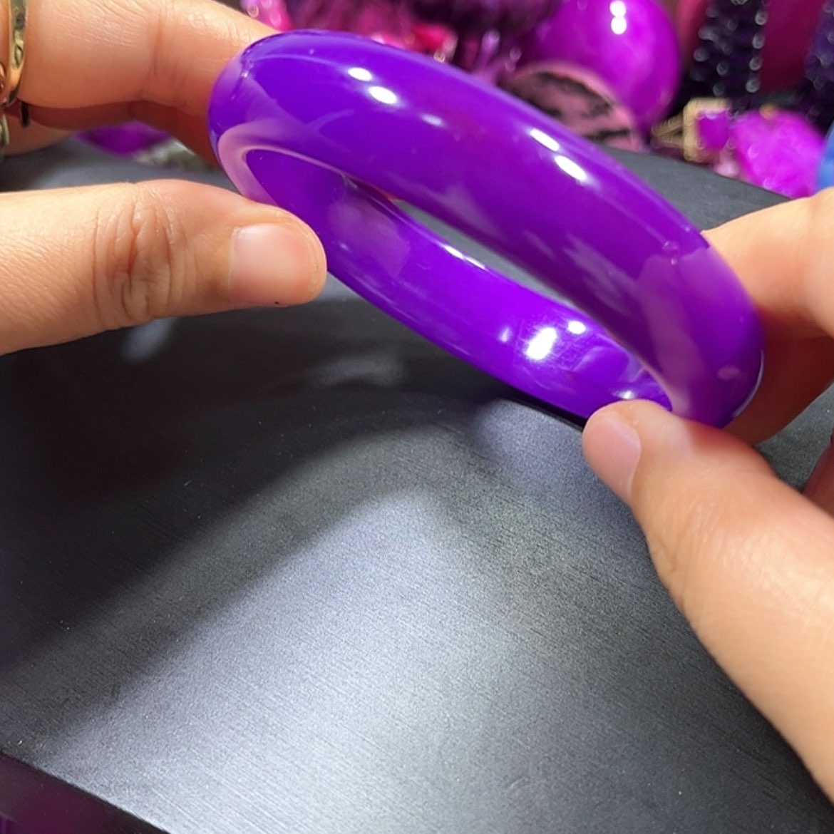 【闪购商品】玻璃DIY舒具石老油料凝胶紫玉华果冻圈口62