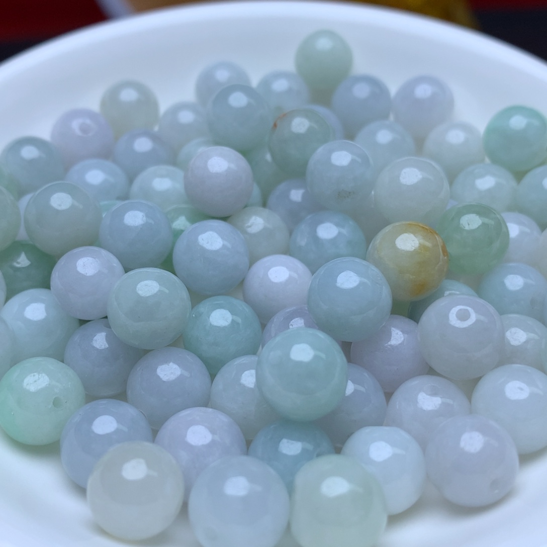 【闪购商品】翡翠手链未镶嵌卡9冰绿白10个