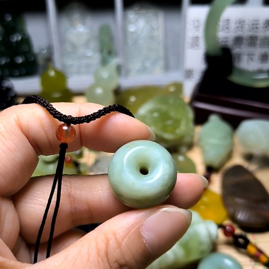 四***斋未镶嵌岫玉吊坠(不含链)