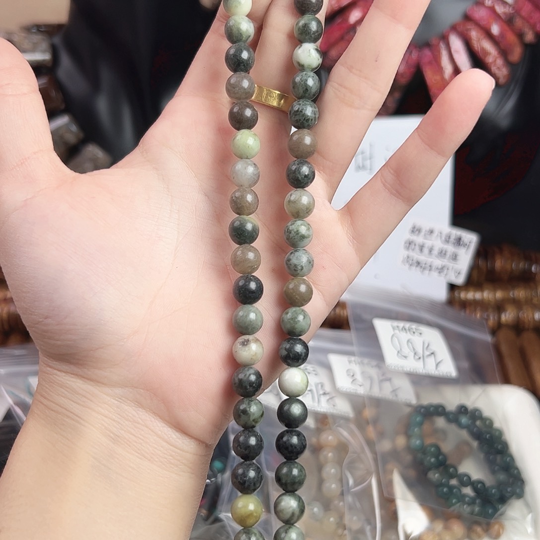 玛瑙/玉髓合金珠宝半成品h466 8m 绿玛瑙一条