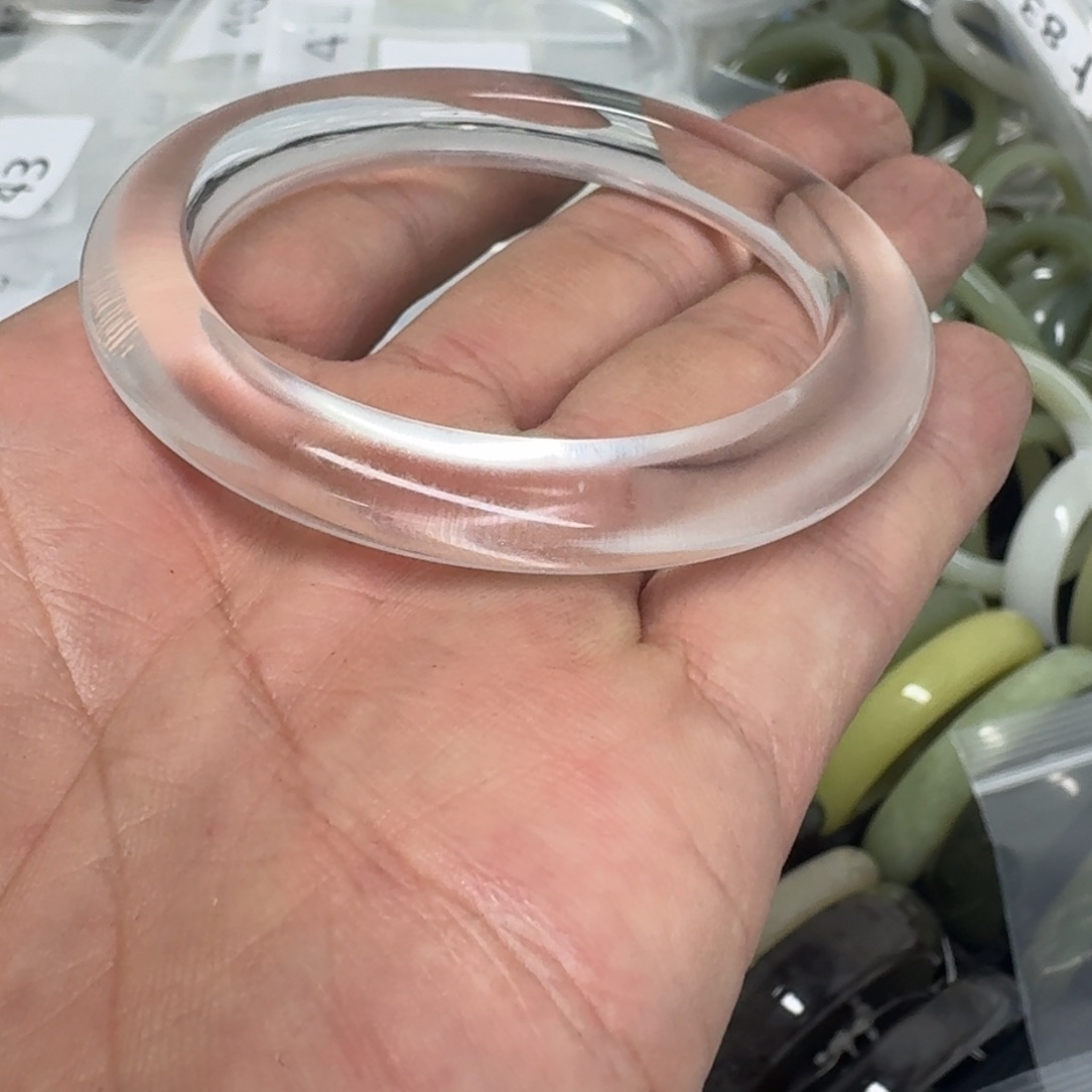 水晶手镯未镶嵌45号手镯55圈口