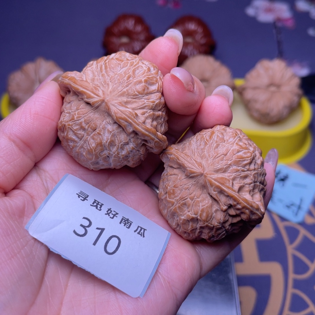 鱼***饼文玩核桃把件南瓜 43 310