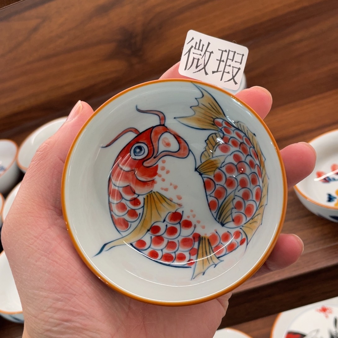 釉下手绘茶具微瑕