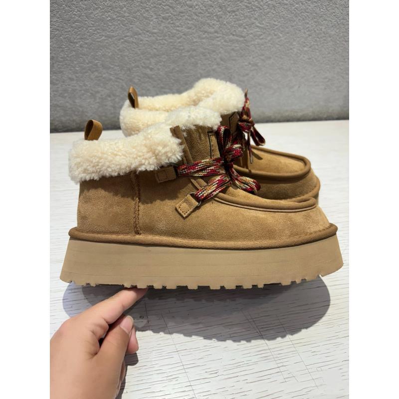 【芙卡拉栗色】桑坡皮毛一体雪地靴时尚百搭