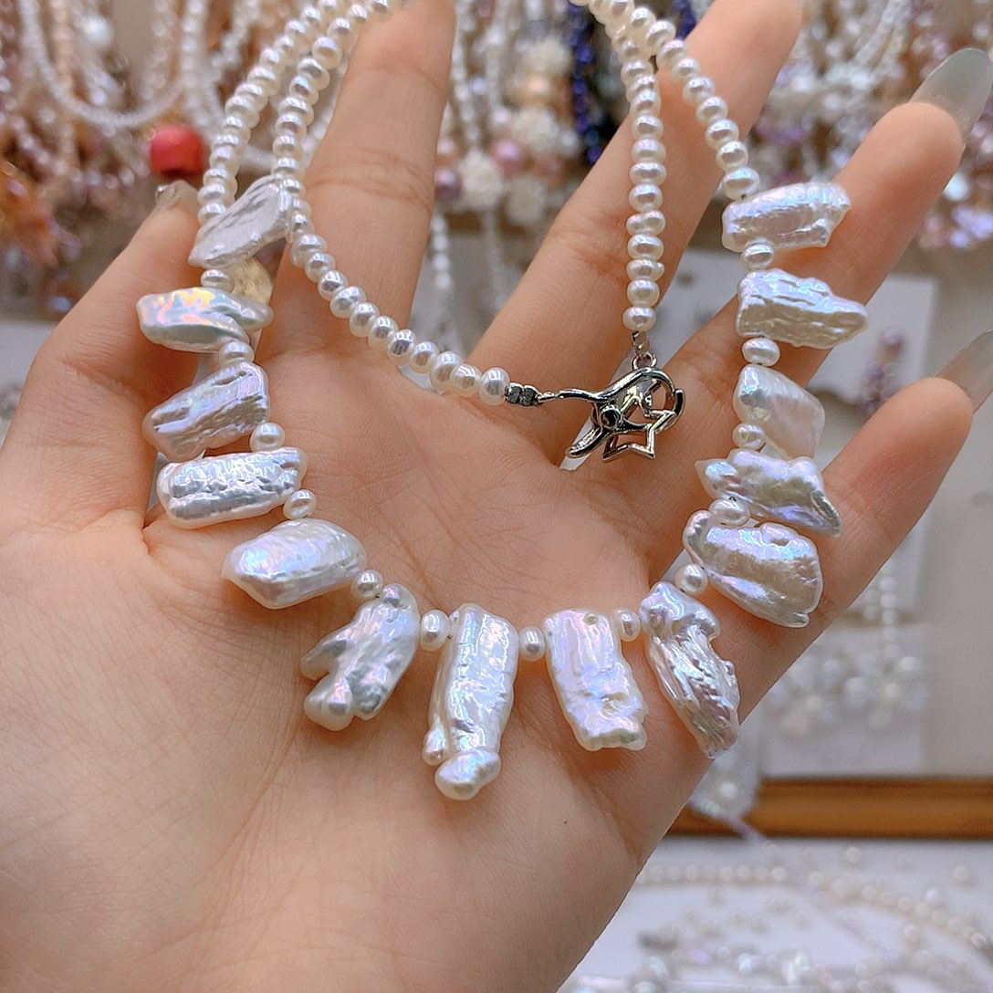 银S925镶嵌淡水珍珠发饰云*✨