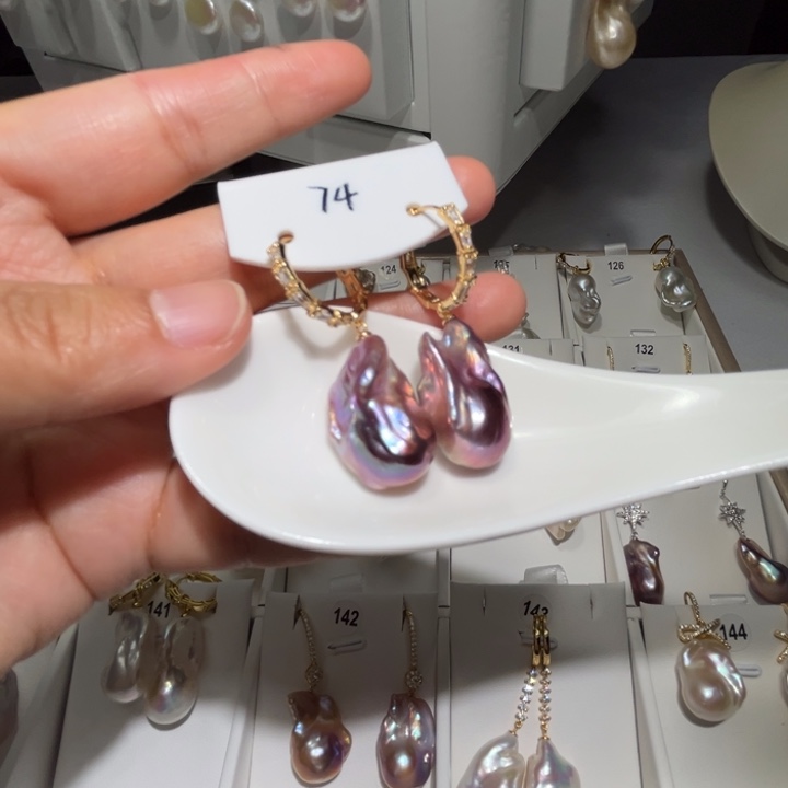 淡水珍珠耳饰银S925镶嵌猫**林