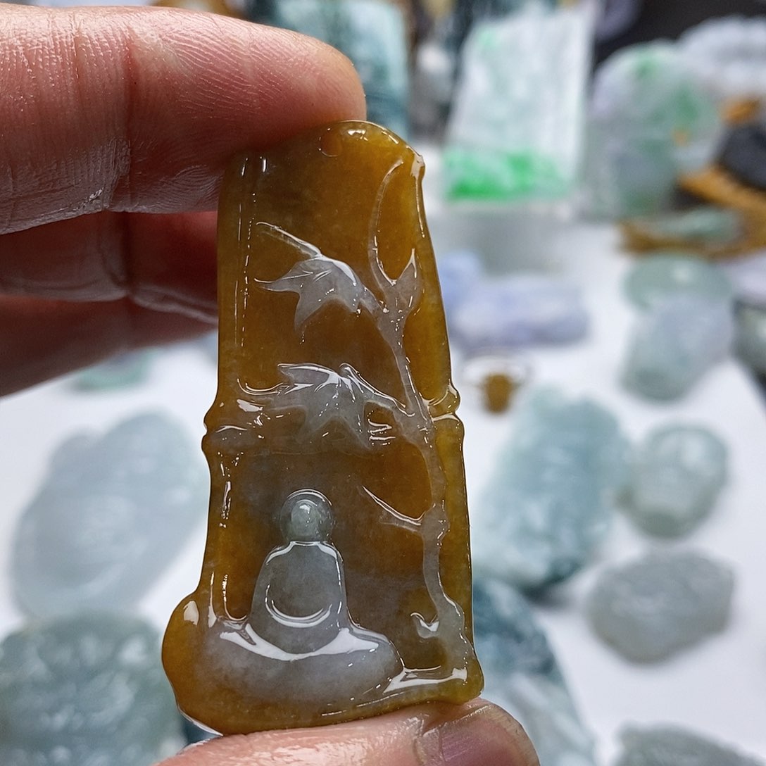 定制翡翠未镶嵌竹林悟道